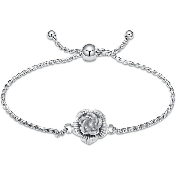 Rose Flower Urn Bracelet for Ashes Adjustable Cremation Jewelry for Human / Pet Memorial Keepsake Urn Bangle