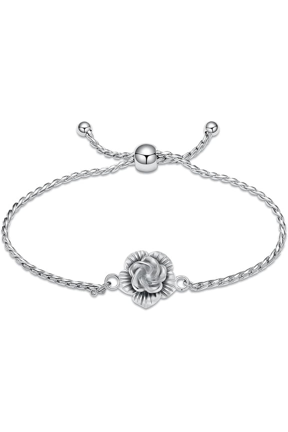 Rose Flower Urn Bracelet for Ashes Adjustable Cremation Jewelry for Human / Pet Memorial Keepsake Urn Bangle