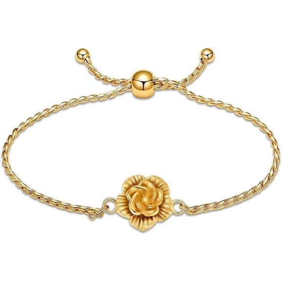 Rose Flower Urn Bracelet for Ashes Adjustable Cremation Jewelry for Human / Pet Memorial Keepsake Urn Bangle