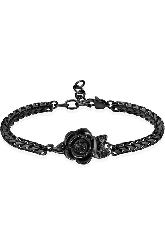 Rose Flower Urn Bracelet for Ashes Stainless Steel Link Urn Bracelet Cremation Keepsake Memorial Bracelet Urn Bangle Ashes Holder Memorial Jewelry