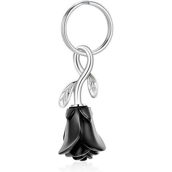 Rose Flower Urn Keychain Cremation Jewelry for Ashes Urn Stainless Steel Memorial Pendant Gift Funeral Keepsake