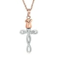 thumbnail image 1 of Rose Flower Urn Necklace Cross Cremation Jewelry for Ashes for Women Urn Keepsake Pendant Human / Pet Memorial Locket Holder, 1 of 8