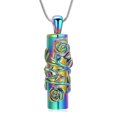 thumbnail image 1 of Rose Flower Urn Necklace Hollow Cylinder Cremation Keepsake Urn Pendant Memorial Lockets for Ashes for Women Men, 1 of 7