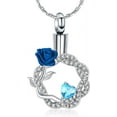 thumbnail image 1 of Rose Flower Urn Necklace for Ashes Cremation Jewelry Stainless Steel Ashes Pendant Memorial Ash Holder for Women / Mom / Sister / Wife Keepsake Gifts, 1 of 4