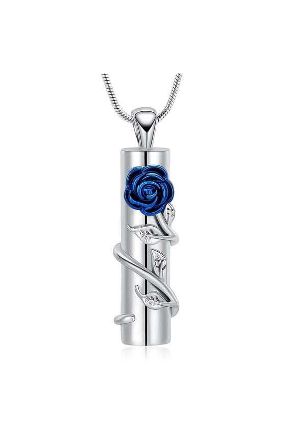 Rose Flower Urn Necklace for Ashes for Women Cremation Jewelry for Human Pet Memorial Locket Holder
