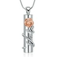 thumbnail image 1 of Rose Flower Urn Necklace for Ashes for Women Cremation Jewelry for Human Pet Memorial Locket Holder, 1 of 7