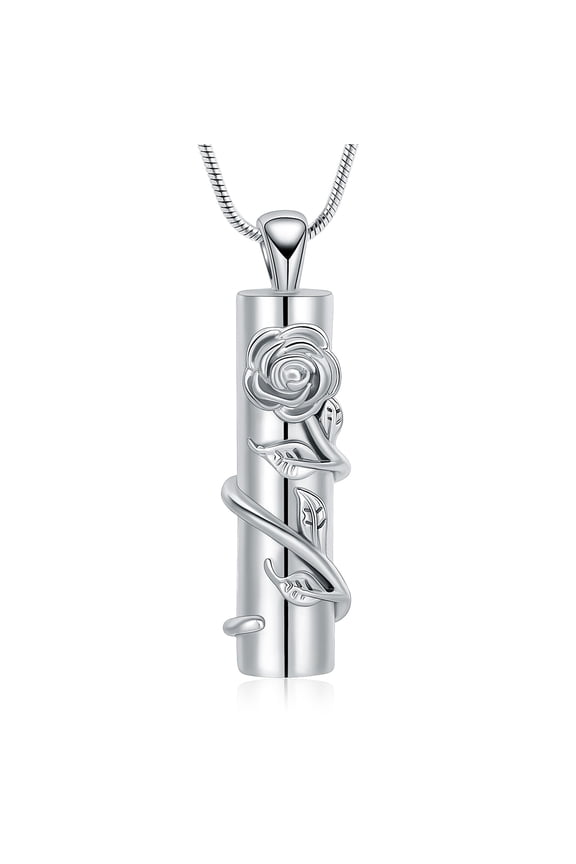 Rose Flower Urn Necklace for Ashes for Women Girls Cremation Jewelry for Human Pet Memorial Locket Holder