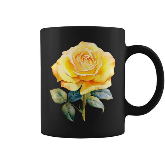 Rose Flower Yellow Floral Coffee Mugs