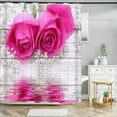 thumbnail image 1 of Rose Flower shower curtain waterproof polyester fabric bath curtain color Floral curtains for bathroom decor with hooks, 1 of 5