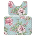 thumbnail image 1 of Rose Flowers Bathroom Rugs Set 2 Pieces, Bathroom Set - Quick Drying Bath Mat And U-Shaped Toilet Rug, Water Absorbent Bath Carpet For Bedroom Floor Living Room, Machine Washable, 1 of 6