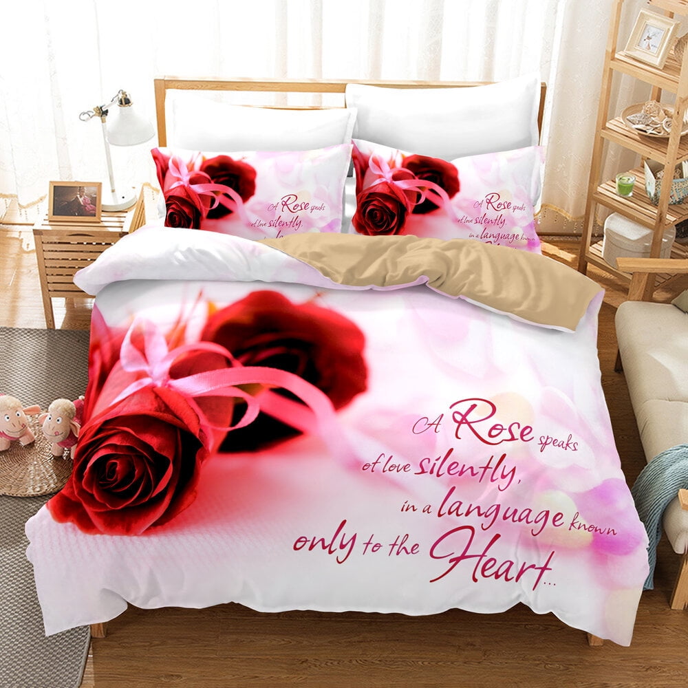Rose Flowers Duvet Cover Twin Full Queen King Size Romantic Love