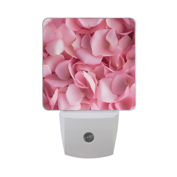 Rose Flowers Night Light LED Dusk to Dawn Auto Sensor Night Lamp Plug-in Nightlight for Bedroom Hallway Kitchen 2 PCs