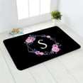 thumbnail image 1 of Rose Flowers Printed Letter Kitchen Entrance Door Mat Black Flannel Carpet Doormat Indoor Floor Mats Anti-Slip Rug, 1 of 6