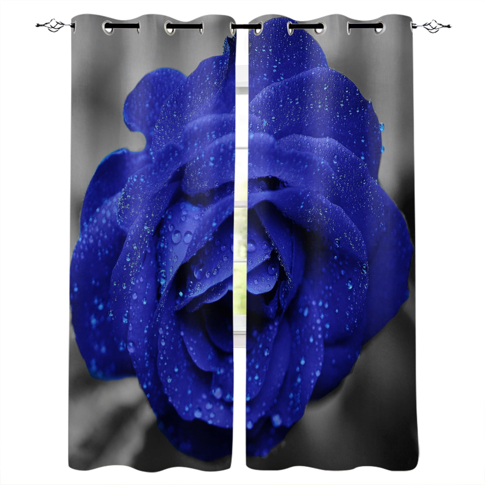 Rose Flowers Red Road City Beautiful Petals Window Curtains Scenic