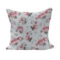 thumbnail image 1 of Rose Fluffy Throw Pillow Cushion Cover, Blooming English Rose Watercolor Painting Style Garden Shabby Form Wild Flowers, Decorative Square Pillow Case, 26" x 26", Reseda Green Pink, by Ambesonne, 1 of 5
