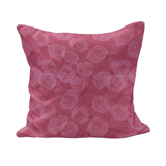 Rose Fluffy Throw Pillow Cushion Cover, Shades of Pink Gentle Seasonal Flora Romance Love Theme Valentine's Day Inspired Design, Rectangle Accent Pillow Case, 26" x 16", Pink, by Ambesonne