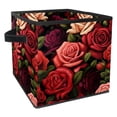 thumbnail image 1 of Rose Foldable Storage Baskets with Handle, 10.8"x10.5"x10.6", Large Capacity - Organizer Bins for Clothes Storage, Storage Cubes, 1 of 6