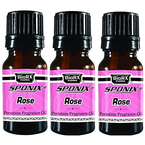 Rose Fragrance Oil 10 ml / 0.33 oz | 100% Pure by Sponix Made in USA Pack of 3