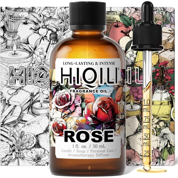 Rose Fragrance Oil for Candle, Soap & Perfume Making, Essential Oil for Diffuser, Aromatherapy, Add to Home Cleaning Spray - 1 Fl Oz