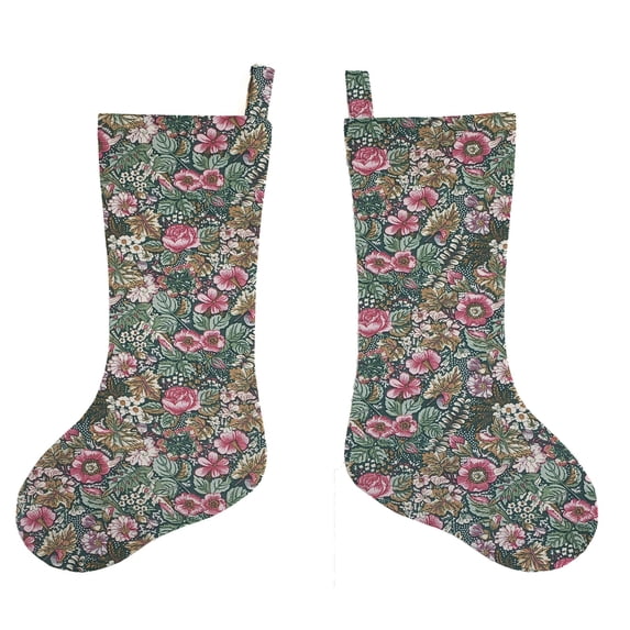 Rose Garden Christmas Stocking by Penny's Needful Things (Green) (Single Stocking)