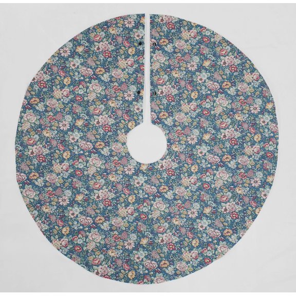 Rose Garden Christmas Tree Skirt By Penny's Needful Things (Blue) (Round)