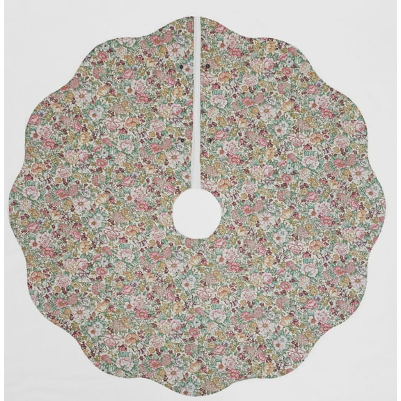 Rose Garden Christmas Tree Skirt By Penny's Needful Things (Cream) (Scalloped)