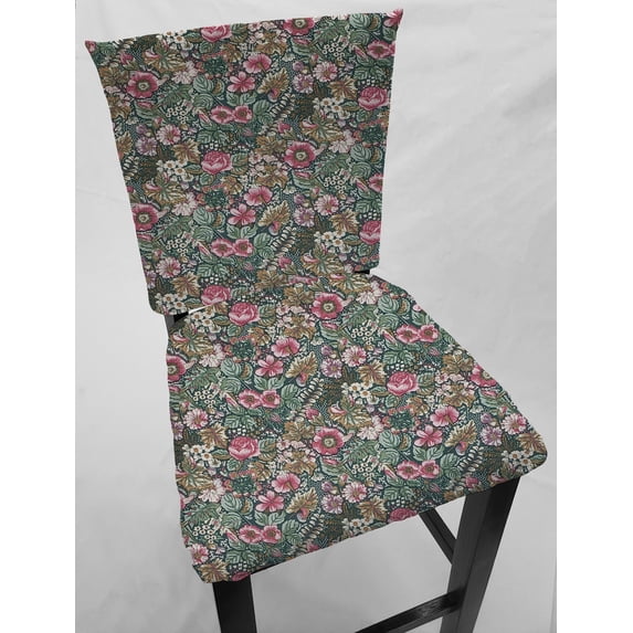 Rose Garden Dining Room Chair Back Covers or Seat Covers by Penny's Needful Things (Both Chair Back & Seat Cover) (17 W x 14 H CHAIR BACK) (Green)