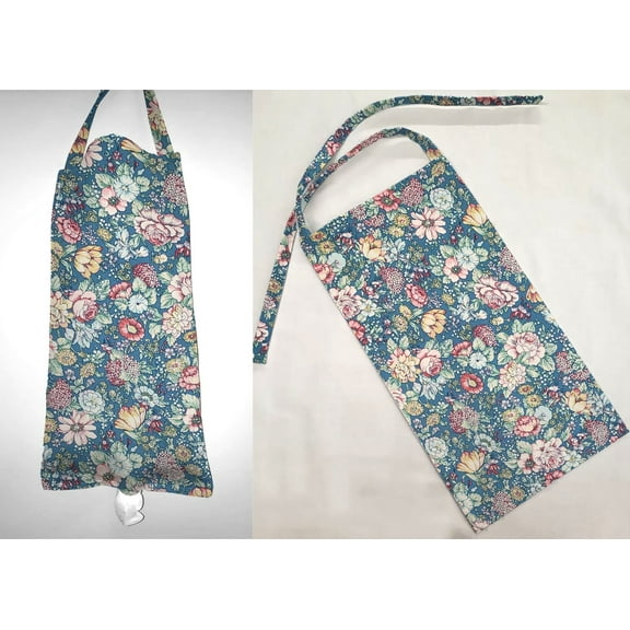 Rose Garden Grocery Plastic Shopping Bag Holder by Penny's Needful Things (Blue)