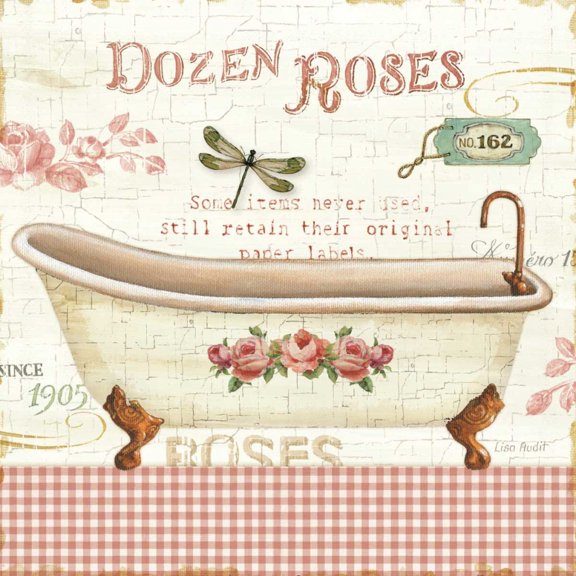Rose Garden IV Sq no Border Poster Print by Lisa Audit