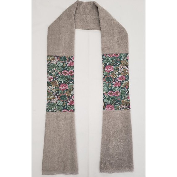 Rose Garden Kitchen Towel Boa / Scarf by Penny's Needful Things (Towel Color: Gray) (Green)