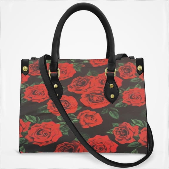 Rose Garden Printed Cross Body Bags For Women Small Leather Female Handbags Fashion Top-Handle Totes