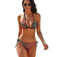 thumbnail image 1 of Rose Garden Printed Women's Bikini V Neck Swimsuit Set 2 Piece Over Size Bathing Suit Side Triangle Bathing Suit, 1 of 9