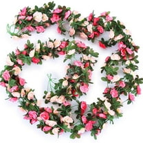Rose Garland, Fake Flower Vines, Artificial Vine Flowers, Rose Hanging Garland for Party Wedding, Garden, Room Table, Christmas, Backdrop Wall Arch Decor
