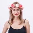 thumbnail image 1 of Rose Garland Seaside Photo Garland Hairband Headwear Floral Hair Clip Barrettes for Women Girls, 1 of 8