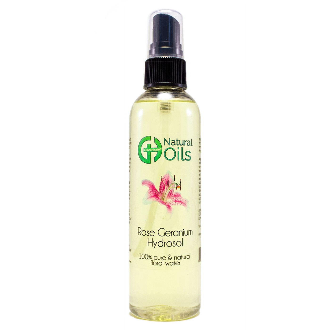 Geranium Liquid GreenHealth Rose Geranium Floral Water 4 oz Plastic Bottle with Black ...