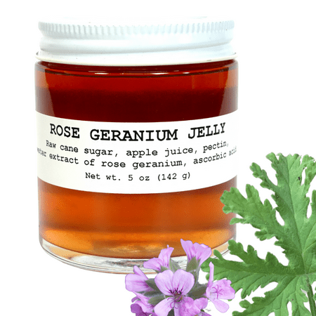 Rose Geranium Jelly, 5 oz - Craft, Gourmet, Unusual Jams & Jellies Made in West Virginia, USA