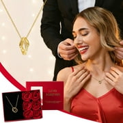 Rose Gift Box Jewelry Rose Box with Six Roses Decorative Necklace Gift Packaging for Proposal and Anniversary