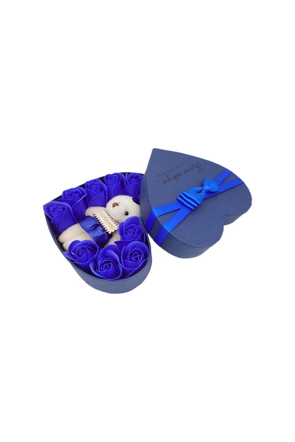 Rose Gift Box with Soap Flower Bear, Romantic Surprise Present for girlfriend on Valentine's Day, Qixi Festival and Birthday, Elegantly Packaged Keepsake to Express Love and Affection