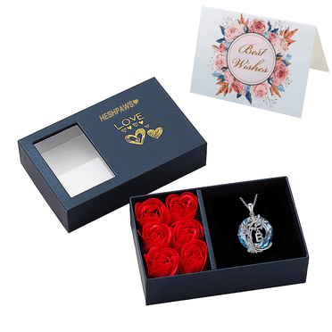 Rose Gift Box Tree of Life Necklace for Women with Initial A-Z Letter Necklace Jewelry Christmas birthday gifts