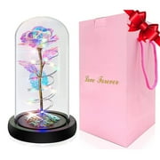 Rose Gifts for Women Valentines Day Gift Christmas Flower Gifts for Her Gifts for Women Birthday Xmas Gift for Mom, Colorful Rainbow Light Up Rose Gifts for Girlfriend,Valentines Day Women Gifts
