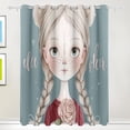 thumbnail image 1 of Rose Girl Flower Black Out Curtains 72 Inch Length Curtains for Sliding Glass Doors Bedroom Living Room 2 Pack, 1 of 6