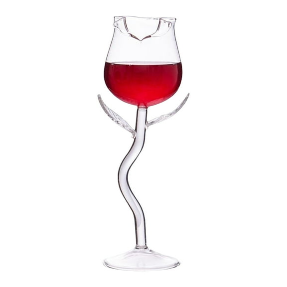 Rose Glass – Elegant Goblet for Red Champagne and Floral Drinkware – for Weddings Parties Dinners and Birthday