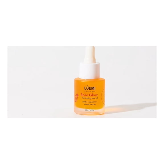 Rose Glow Anti-Aging Serum LOUMI Skincare, With Jojoba Oil, Rosehip Oil, Jasmine, And Sea Buckthorn Oil For Fine Lines And Brightening, Paraben-Free, Sulfate-Free, Cruelty-Free, Made In The US