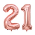 thumbnail image 1 of Rose Gold 18th/81th、21th/12th、30th/3rd、40th/4th Foil Mylar Balloons for Women Birthday Party Anniversary Decorations-Style:Number 2+1;, 1 of 5