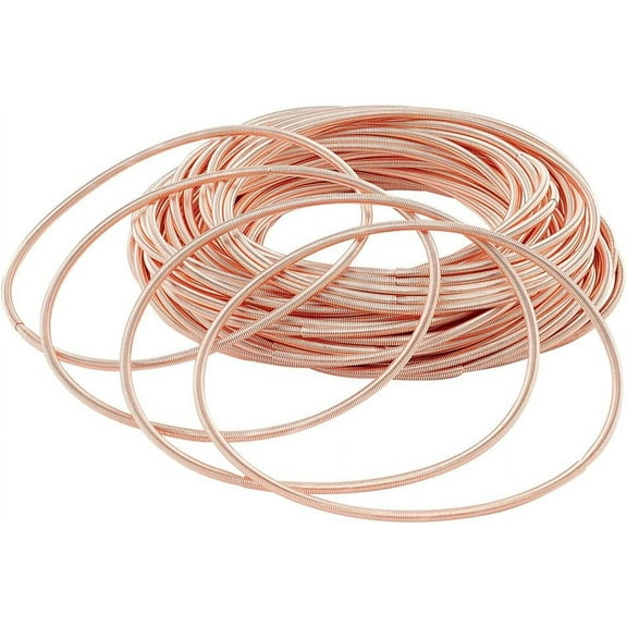 Rose Gold 2-1/4 inch Guitar String Minimalist Bracelets 40pcs Spring Ring Bangle Perfect for Daily Wear