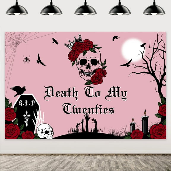 Rose Gold 30 Birthday Party Decorations, Death to My 20s Birthday Decorations with Backdrop