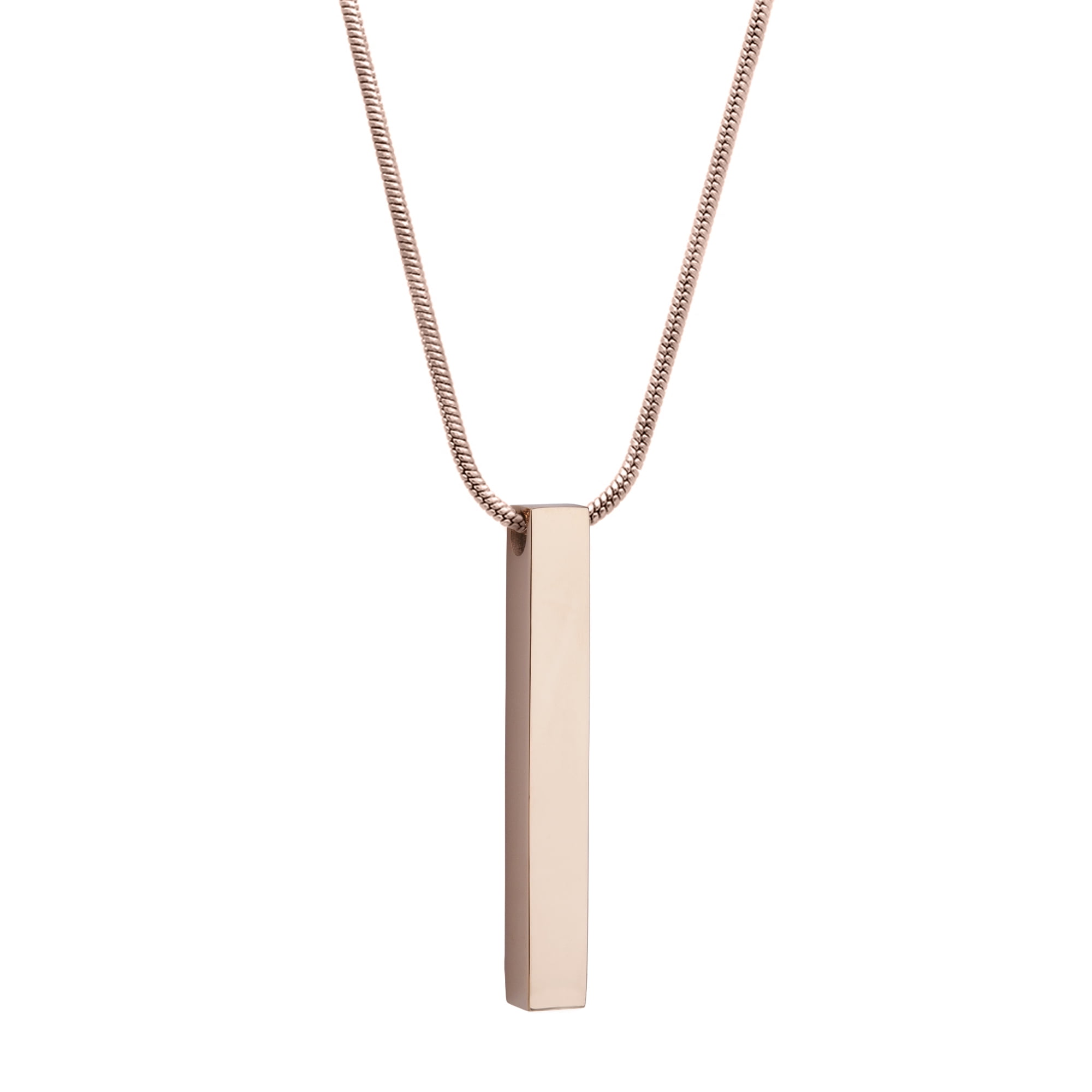 Rose Gold 3D Bar Cremation Necklace, Memorial Bar Ashes Holder Necklace, Bar Ashes Holder Container, Bar Keepsake, Bar Ashes Holder Pendant, Fill Kit and Ship Next Day! [Rose Gold, No Engraving]
