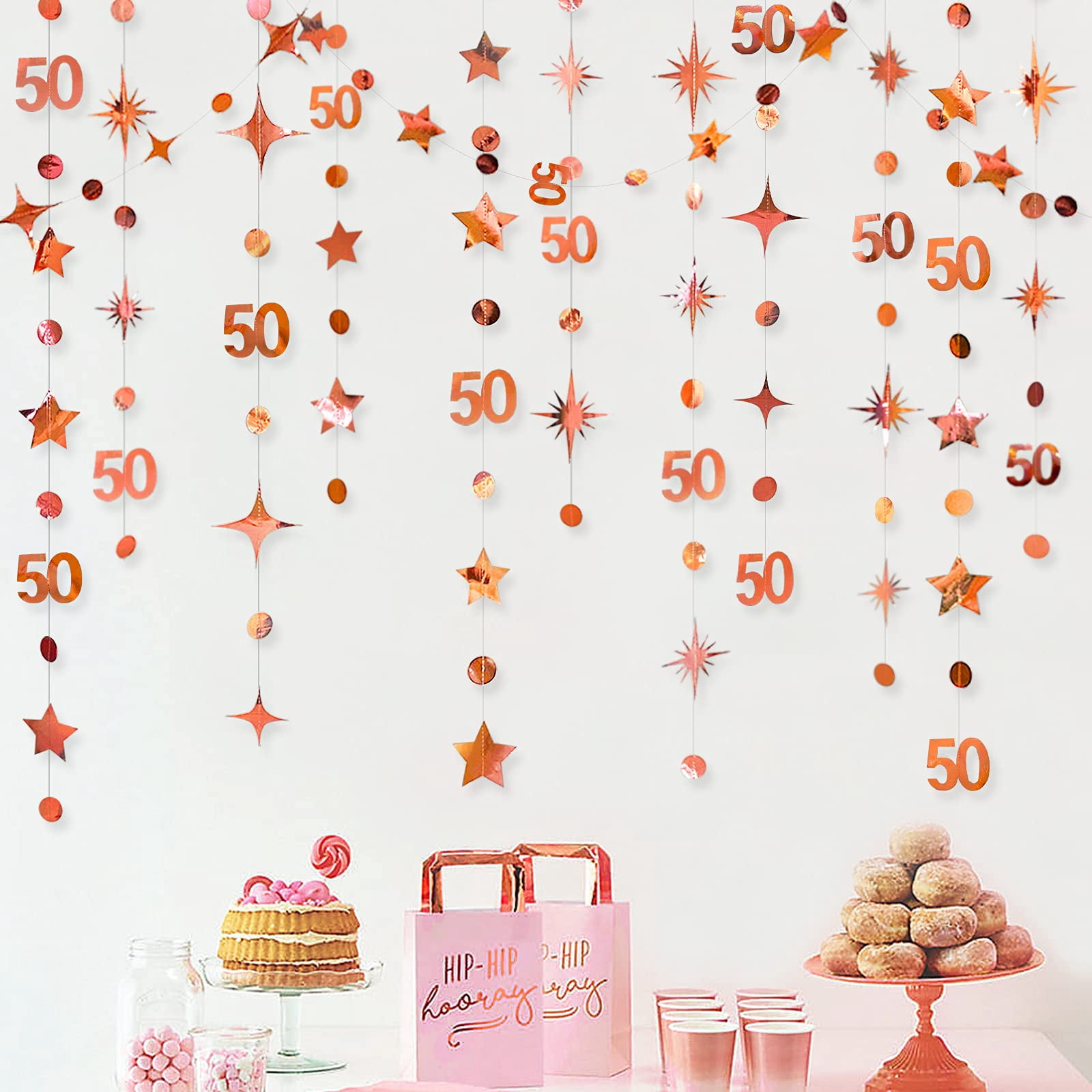 Extra Large Rose Gold 50th Birthday Banner – 300cm Fabulous 50 Party Decor For Indoor Outdoor Celebrations - View #6