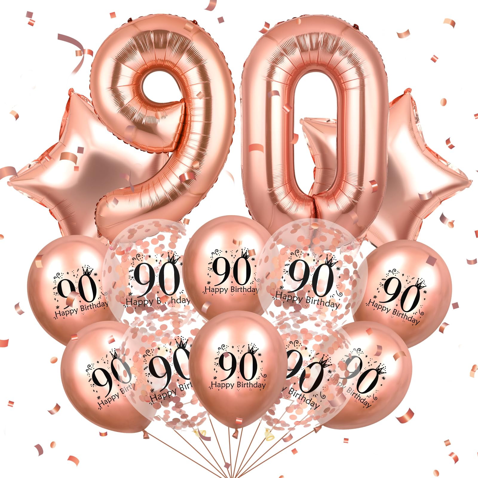 Rose Gold 90th Birthday Door Banner - Elegant Cheers To 90 Years Party Decor