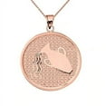 thumbnail image 1 of Rose Gold Aquarius Zodiac Disc Pendant Necklace - 10K, Pendant with 16" chain, 1 of 1